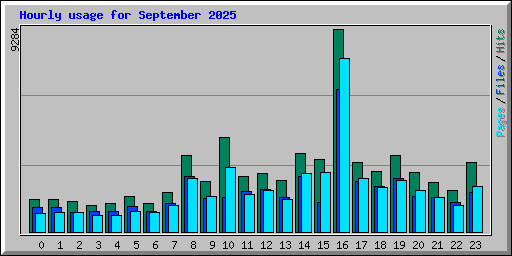 Hourly usage for September 2025